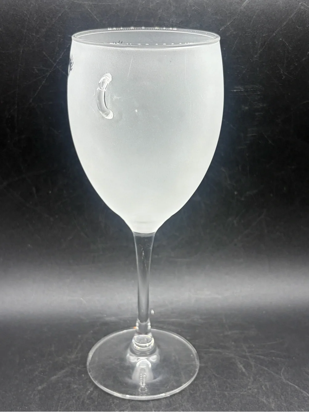 Frosted & Clear Glass Lady Face Wine Glass Stemware Woman Figure Bar Glassware